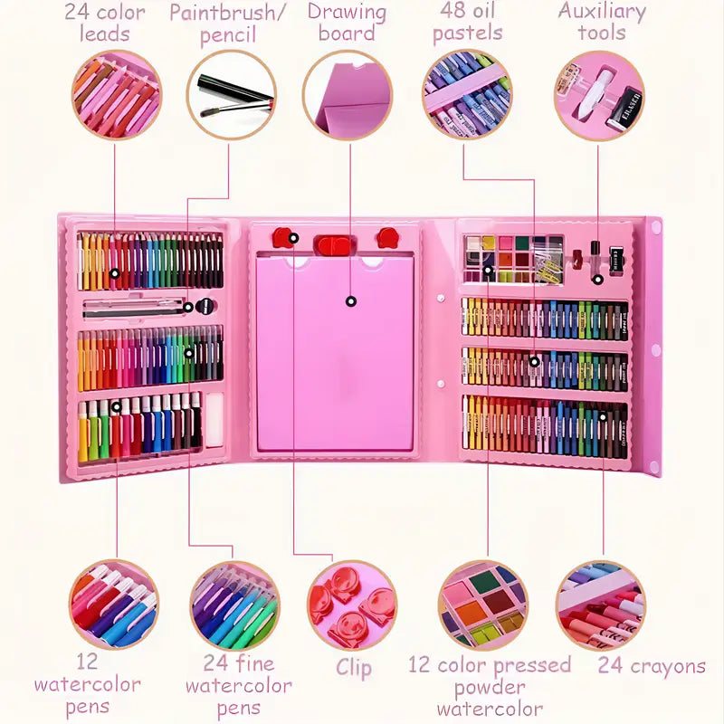 MALETA DE ARTE 208pzs - Organización y Limpieza Fácil en un Solo Set de Arte para Niños