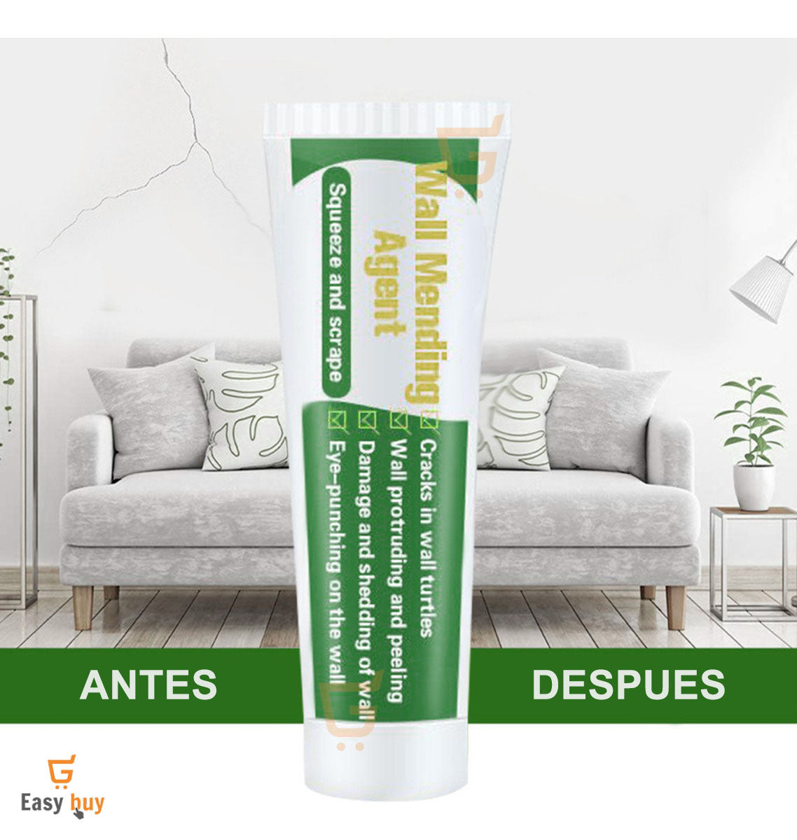 PASTA RESANADORA DE PAREDES - REPARA RAYONES, AGUJEROS, GRIETAS, ETC. 🪄 ¡Efecto instantáneo! 70% DSQ SEGUNDA UNIDAD👇