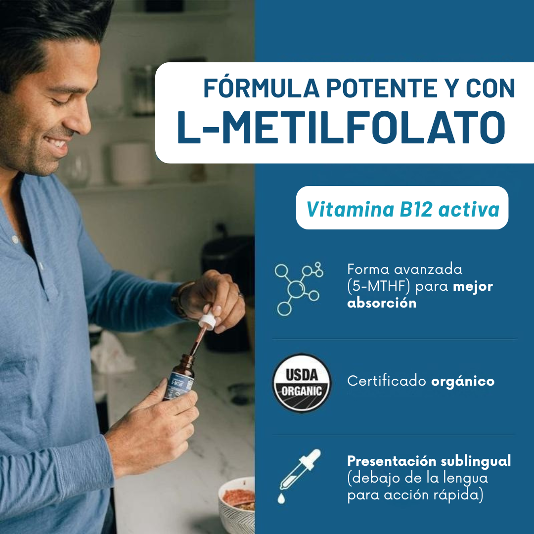 🌟 Metilfolato 5MTHF + B12 – Energía Natural y Mente Clara, sin químicos👩‍🔬🚫