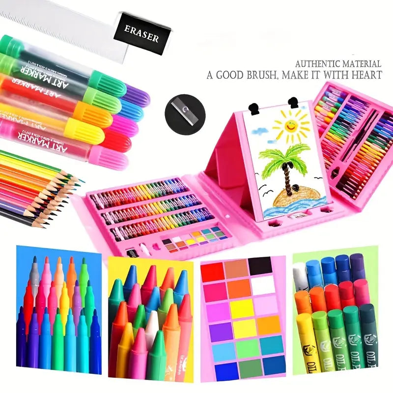 MALETA DE ARTE 208pzs - Organización y Limpieza Fácil en un Solo Set de Arte para Niños