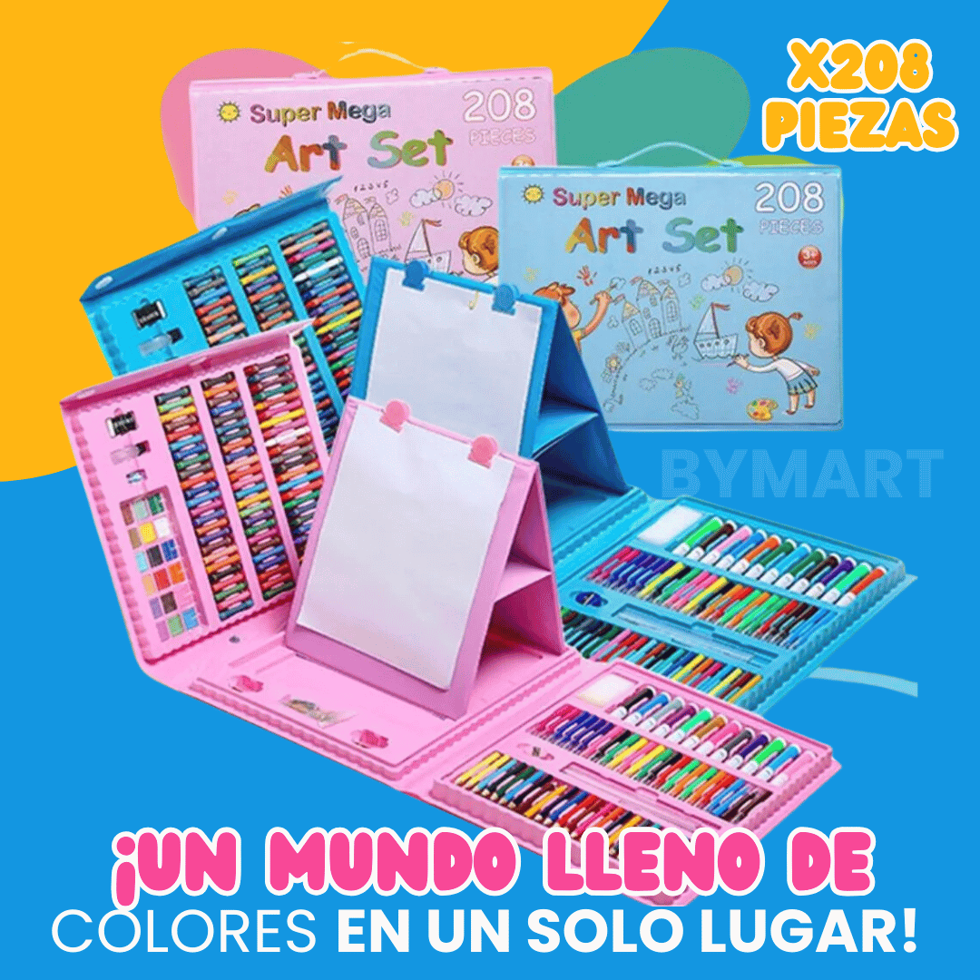 MALETA DE ARTE 208pzs - Organización y Limpieza Fácil en un Solo Set de Arte para Niños