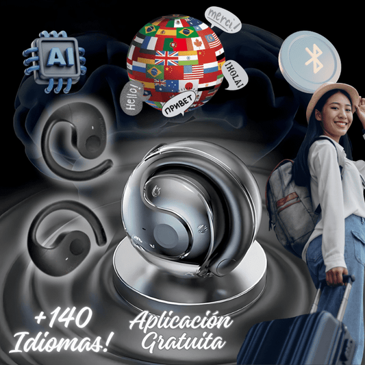 TalkMaster® Auriculares Traductor de +140 Idiomas con Bluetooth