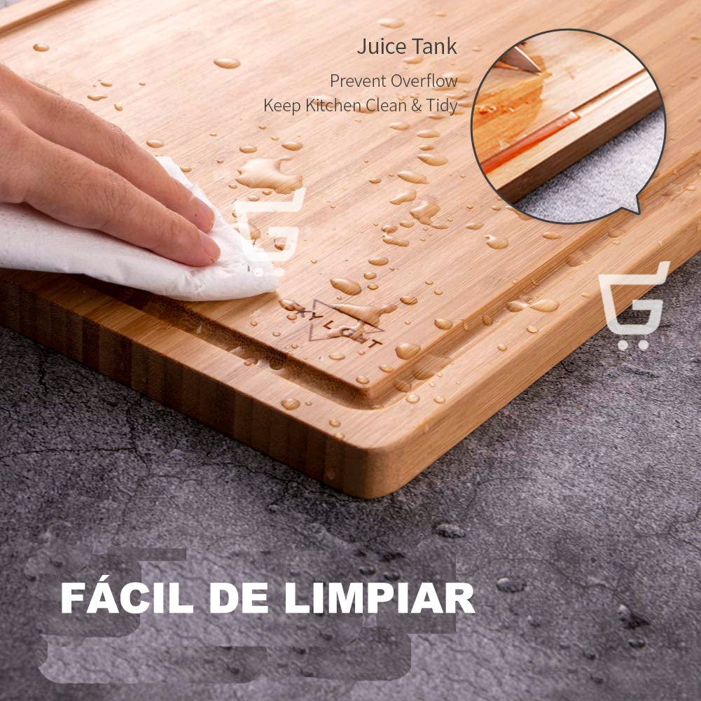 Tabla De Madera Para Picar Alimentos Libre De Bpa 100% Bambú