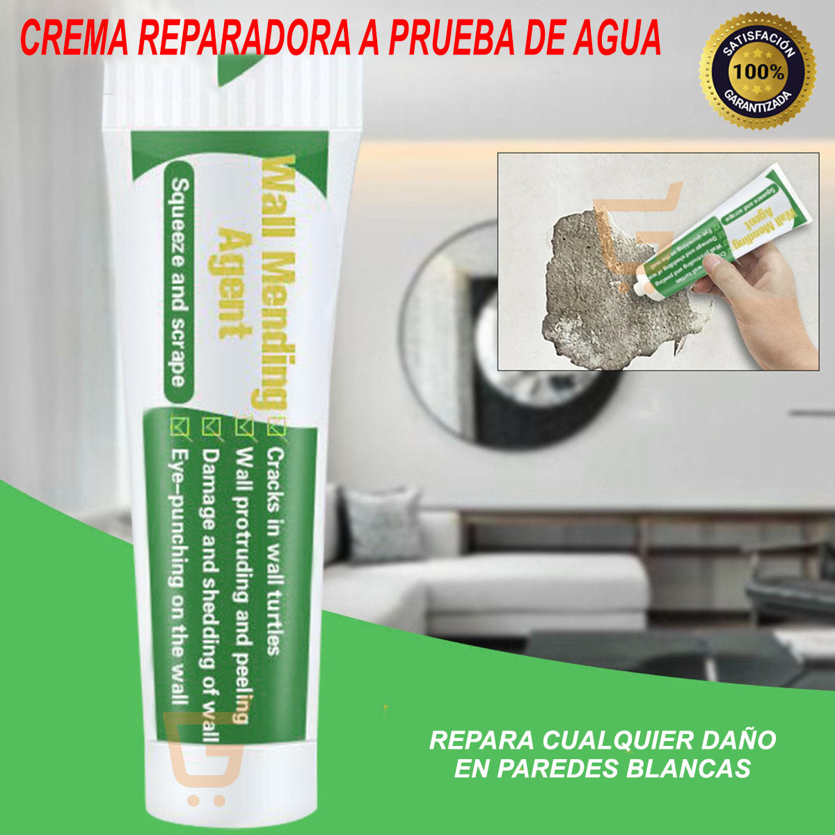 PASTA RESANADORA DE PAREDES - REPARA RAYONES, AGUJEROS, GRIETAS, ETC. 🪄 ¡Efecto instantáneo! 70% DSQ SEGUNDA UNIDAD👇