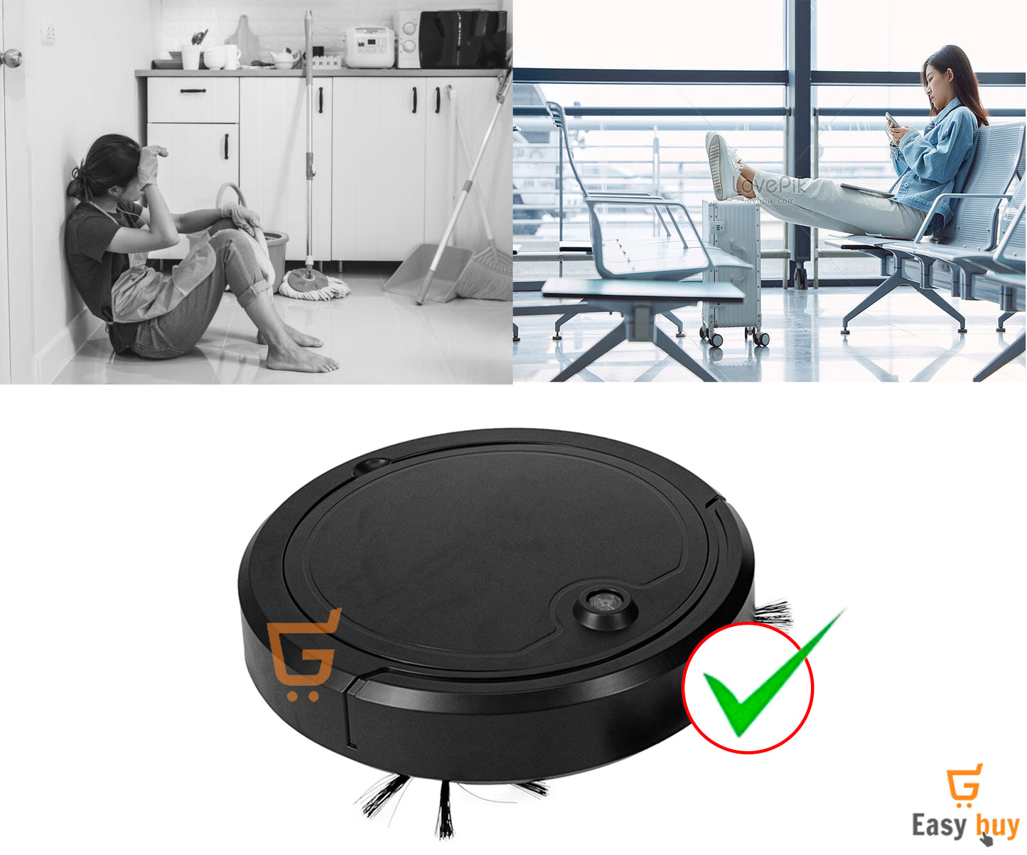 🫧Aspiradora Robot Inteligente con Sensor de Obstáculos🤖