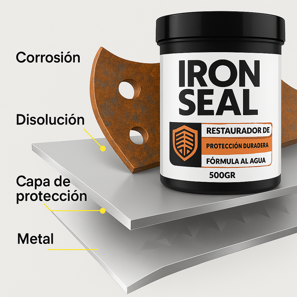 IRON SEAL: Pintura Anticorrosiva que Sella y Protege el Metal Oxidado + Brocha de Regalo 🖌️