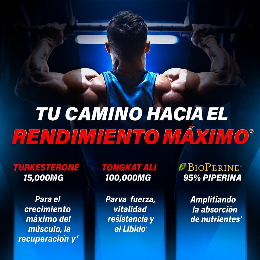Aumenta tu Testosterona Naturalmente – Rendimiento Real - 120 Porciones🧔‍♂️💪