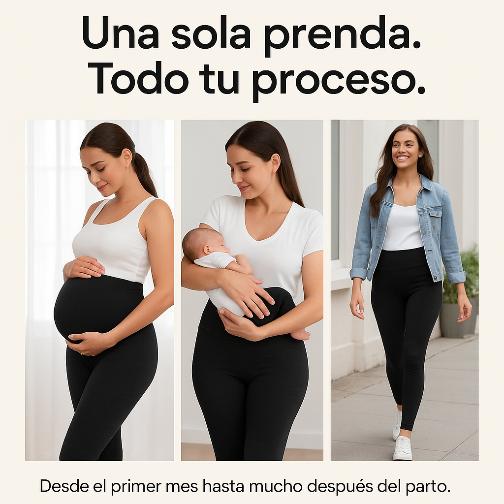 👖 Leggins Maternales 3 Etapas – Una sola prenda, todo tu proceso