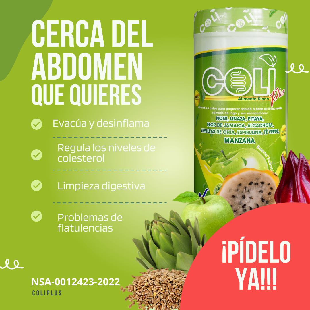 FIBRA COLIPLUS 💚 Limpia tu Cuerpo, Desinflama Abdomen, Mejora Digestión - ¡EBook Exclusivo de Regalo! 📖 70% DESQ SEGUNDA UNIDAD👇