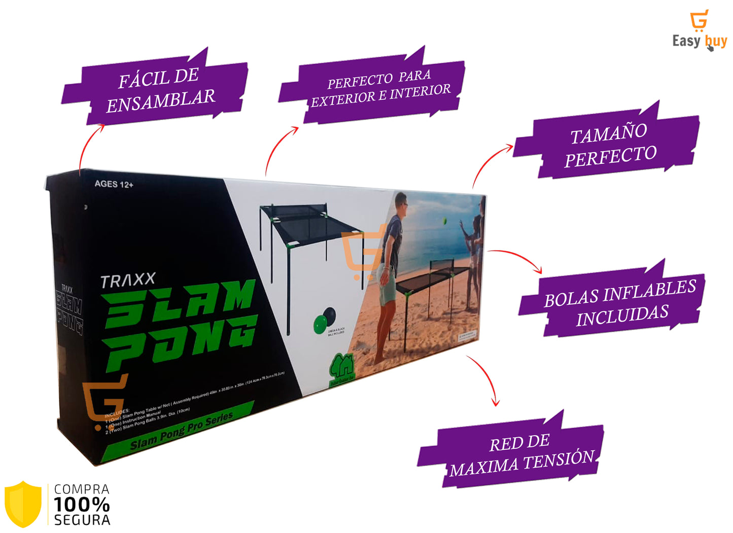 🏓 Mesa De Juegos Beer Pong Portable 2 En 1 Facil De Instalar🤪 