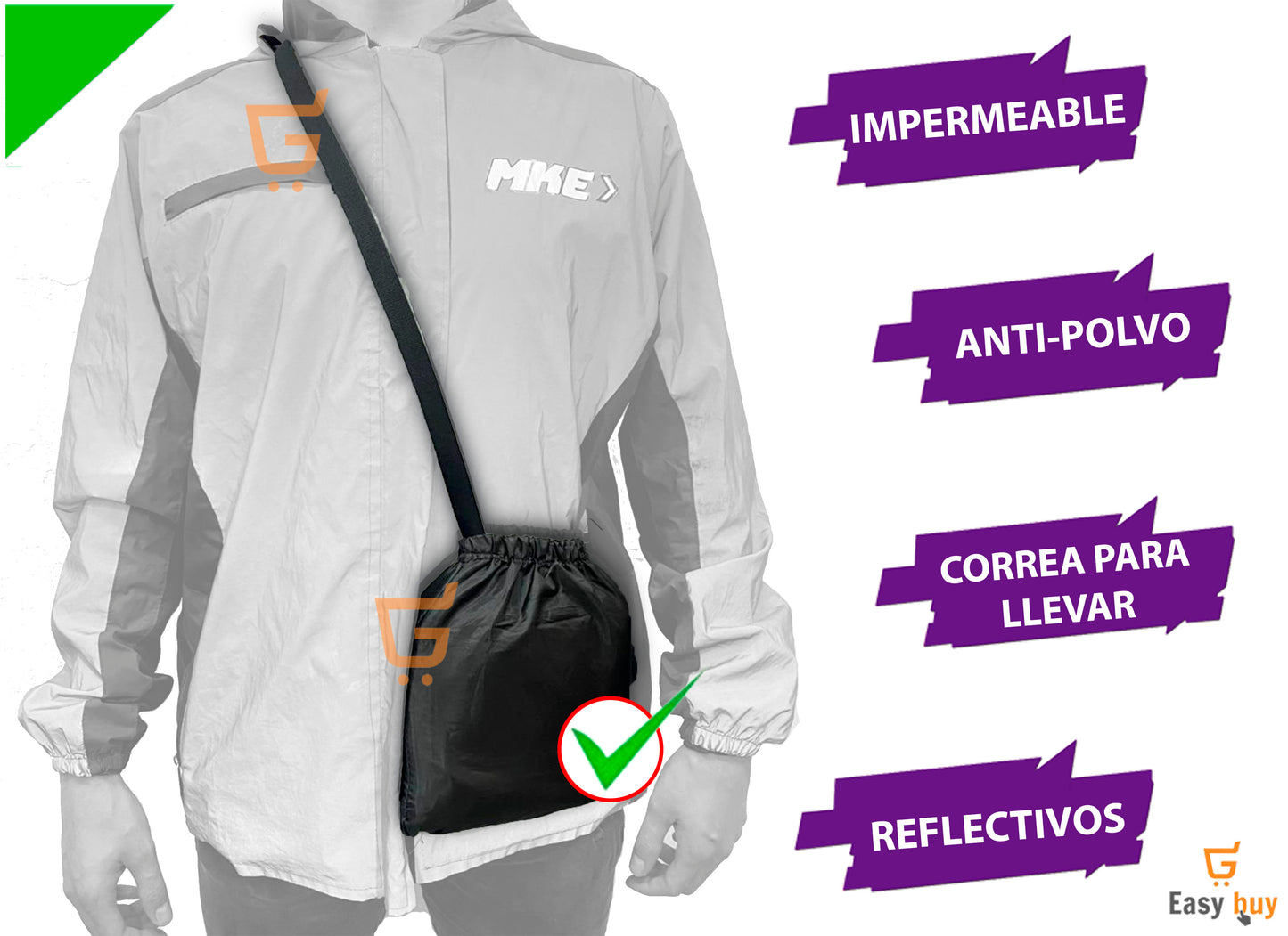 Pijama Para Moto con Reflectivos Impermeable + Tula