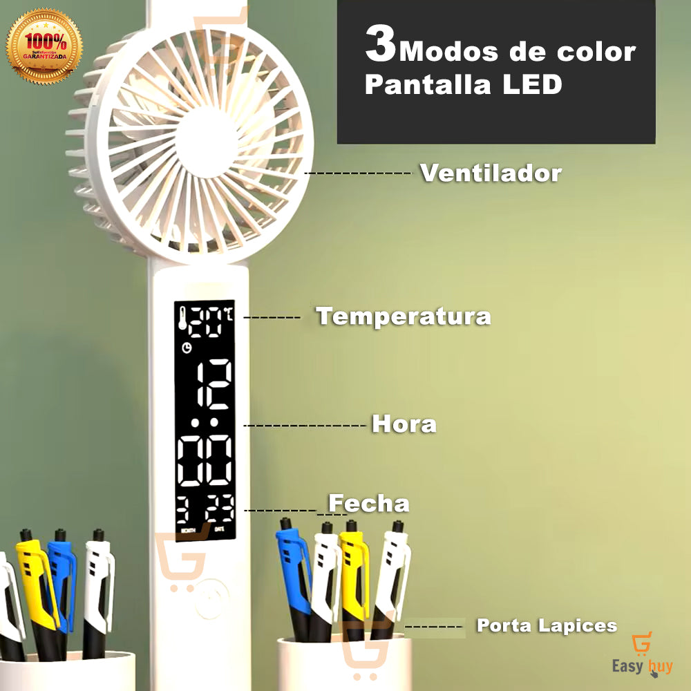 💡LÁMPARA LED CON VENTILADOR🌬️ Y PANTALLA DIGITAL 📅 - Ilumina, Organiza y Refresca tu Espacio de Trabajo