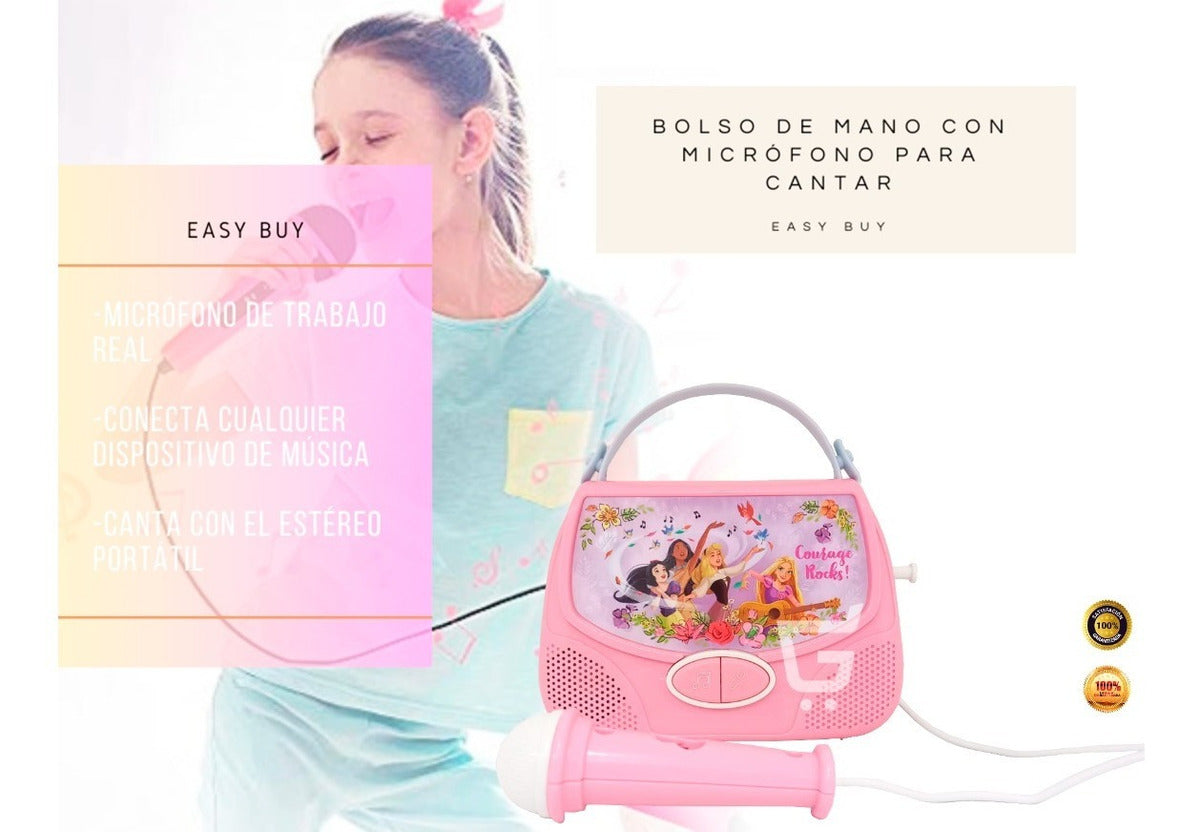 🎶Parlante Musical Mp3 Bolso Portatil Juego Para Niñas Karaoke👑