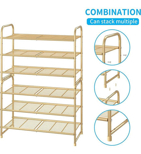 Zapatero Apilable Simple De Tendencia De 3 Niveles, Organiza