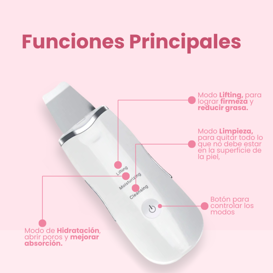 LIMPIADOR FACIAL ULTRASÓNICO 3 EN 1: Spa en Casa para una Piel Radiante ✨ DESCUENTO ESPECIAL NAVIDAD🎄