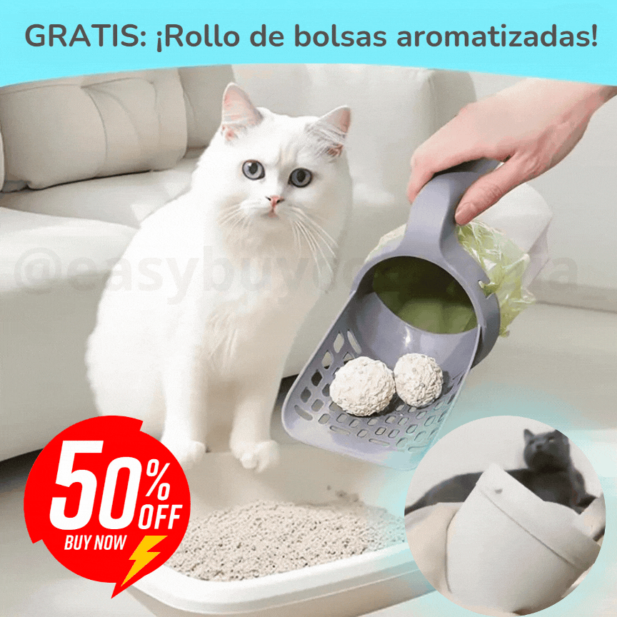 🌟 RECOGEDOR DE ARENA DE GATO + OBSEQUIO - ¡Bolsas Con Aromas! 🎁 🌟