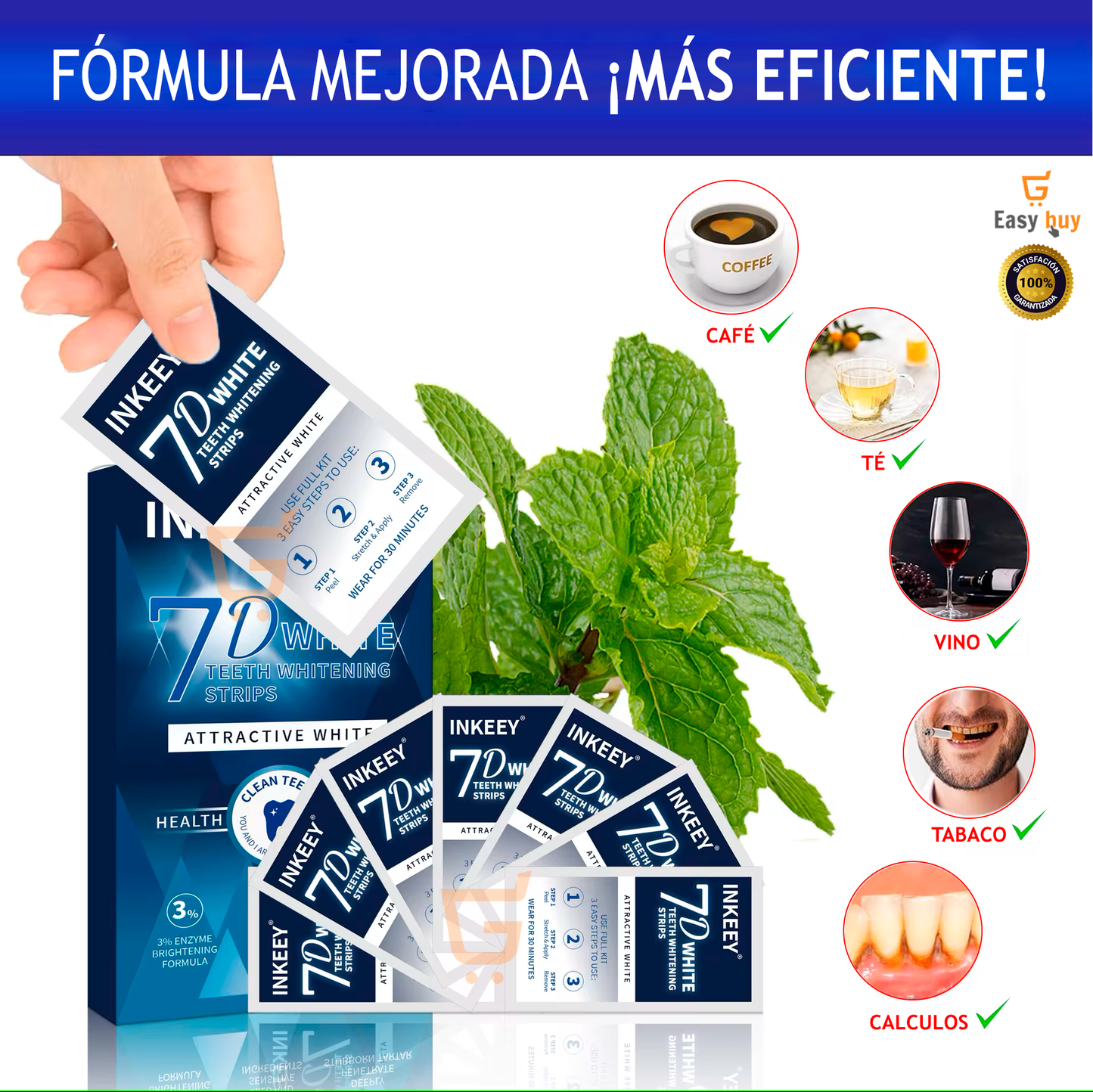 TIRAS BLANQUEADORAS 7D: Elimina Manchas y Renueva tu Sonrisa en Solo 7 Días 🌟PAGA 1️⃣ LLEVA 2️⃣👇