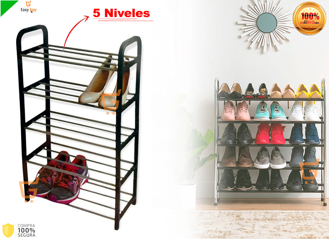 Zapatero Organizador Metalico De Pares Zapatos