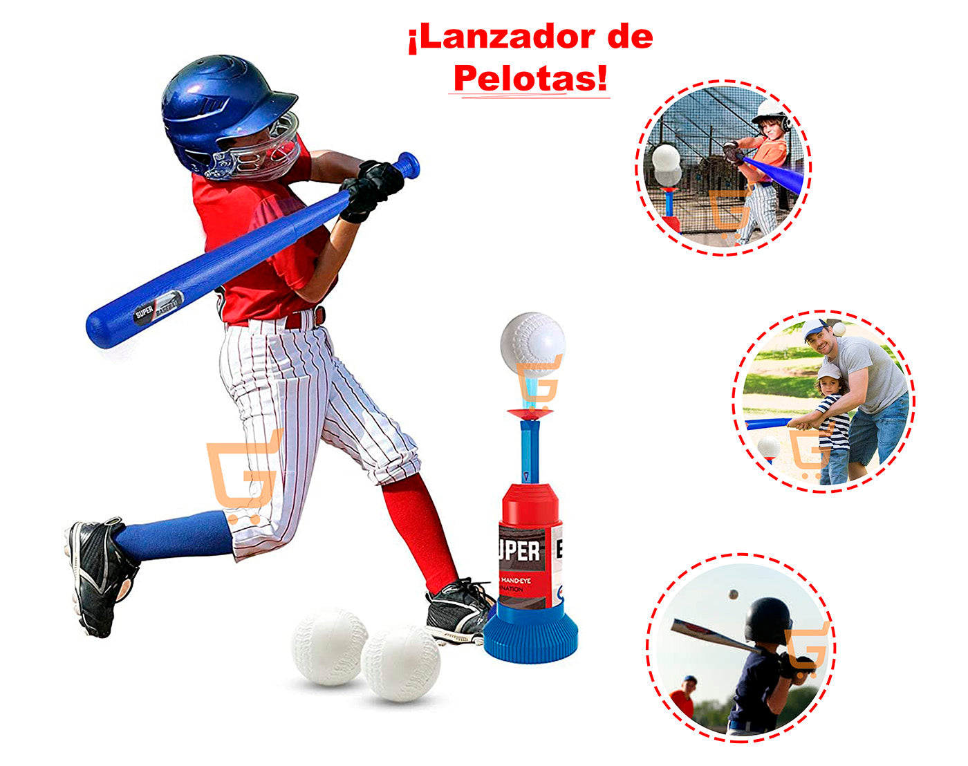 ⚾ Set De Baseball Beisbol Infantil Bate Pelotas Y Lanzador 🏏  