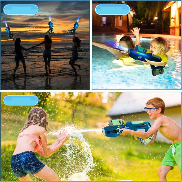🔫✨ Lanzador de Agua Eléctrico con Luces y Sonido - Diversión Garantizada 🌊 ¡SOLO POR HOY 50% DESCUENTO!🔥