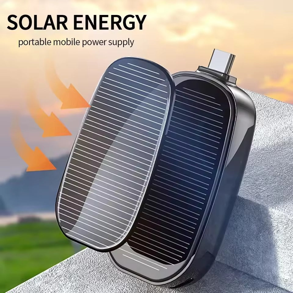 SOLARKEY™ - ⚡ Mini Power Bank Solar – Carga portátil sin pagar más electricidad - Tipo C