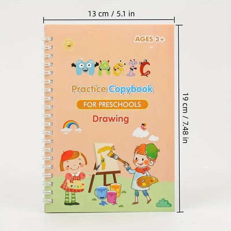 Set Cuadernos Mágicos 4 Libros - Para Caligrafía, manejo de lápiz y refuerzo de escritura