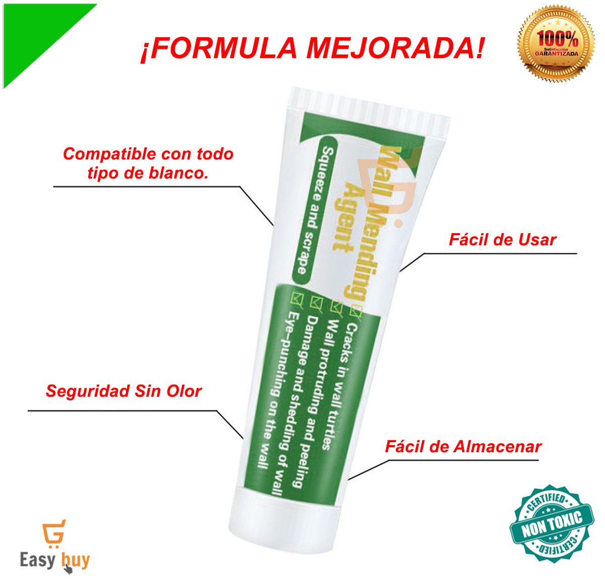 PASTA RESANADORA DE PAREDES - REPARA RAYONES, AGUJEROS, GRIETAS, ETC. 🪄 ¡Efecto instantáneo! 70% DSQ SEGUNDA UNIDAD👇