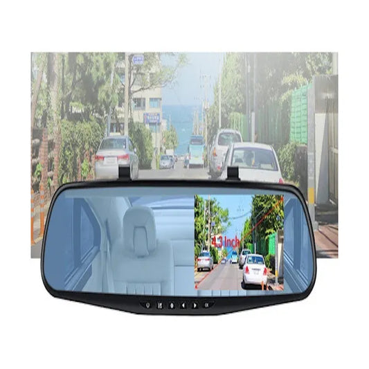 🔥Espejo Retrovisor Doble Camara Full Hd Carro Pantalla 4.3''🏎️