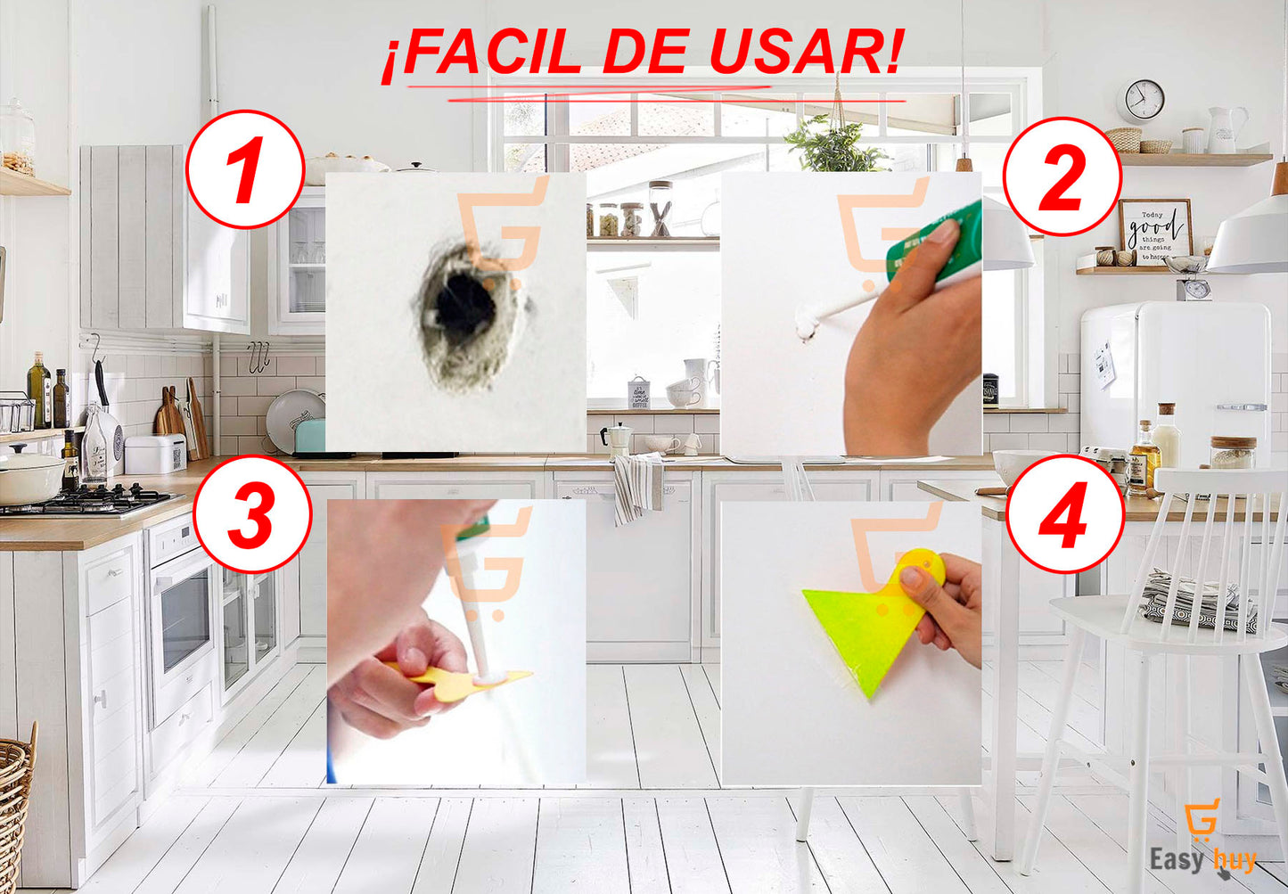 PASTA RESANADORA DE PAREDES - REPARA RAYONES, AGUJEROS, GRIETAS, ETC. 🪄 ¡Efecto instantáneo! 70% DSQ SEGUNDA UNIDAD👇