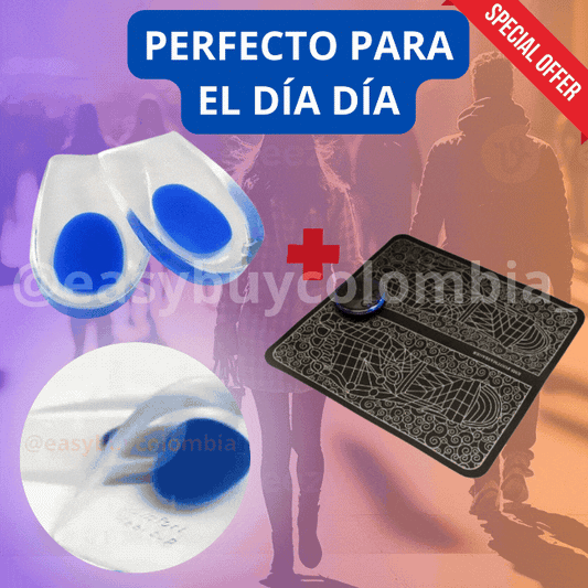¡Revitaliza tus Pies, Vive Sin Dolor! Combo Comfort: Taloneras(2) y Tapete Masajeador Eléctrico