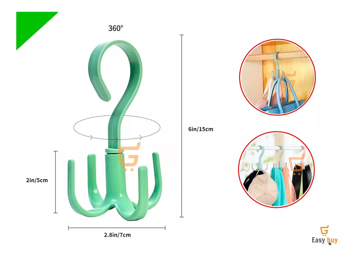 ORGANIZA Y AHORRA ESPACIO AL INSTANTE 🪝 Set de 10 Ganchos Giratorios 360°
